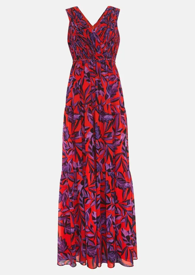 Athena Leaf Print Pleated Maxi Dress Vermillionmulti Women Phase Eight Dresses Athena Leaf Print Pleated Maxi Dress Vermillionmulti Women Phase Eight Dresses