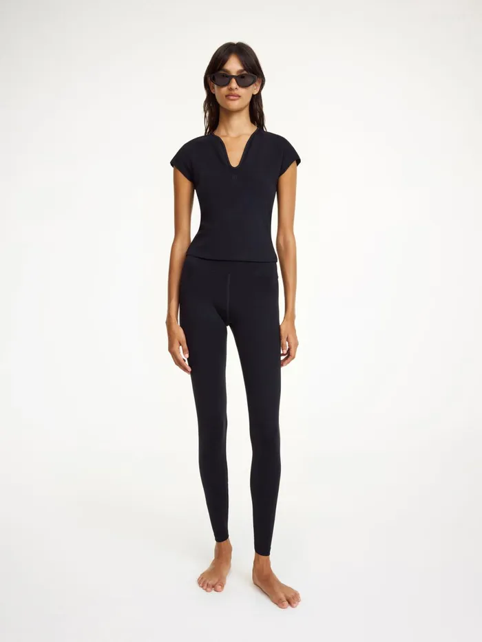 Athleisure Wear Women By Malene Birger Venazia Athletic Top Black