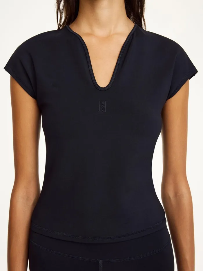 Athleisure Wear Women By Malene Birger Venazia Athletic Top Black