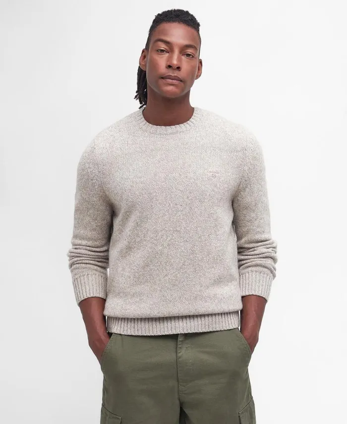 Atley Knitted Jumper Blue Mix Men Barbour Jumpers