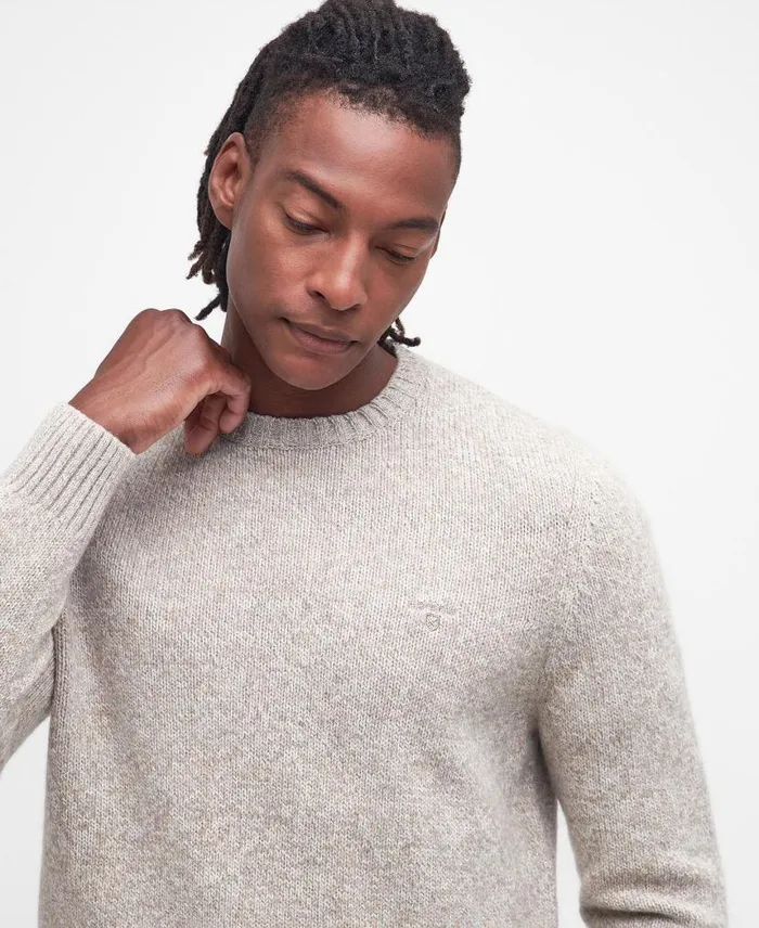 Atley Knitted Jumper Blue Mix Men Barbour Jumpers