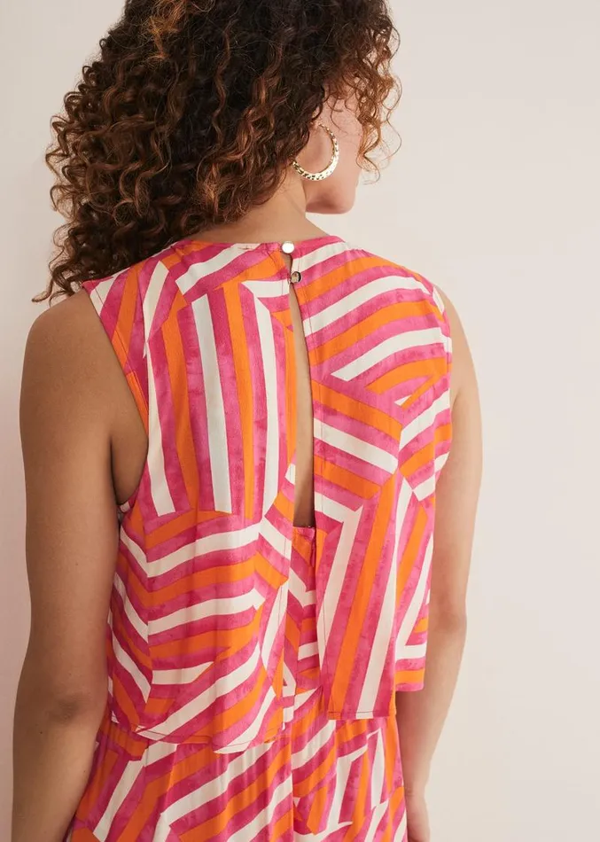 Aubrey Striped Wide Leg Jumpsuit Pinkorange Women Phase Eight Dresses