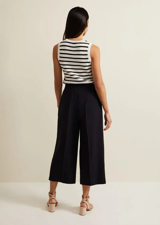 Aubrielle Clean Crepe Culotte Navy Women Phase Eight Trousers