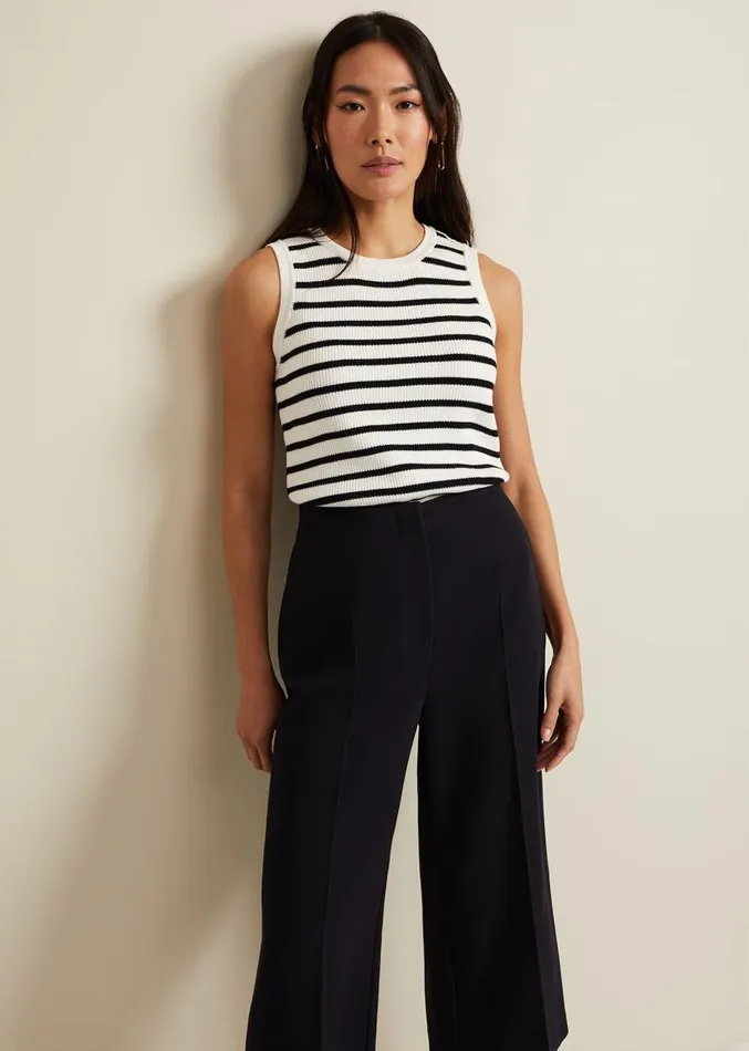 Aubrielle Clean Crepe Culotte Navy Women Phase Eight Trousers