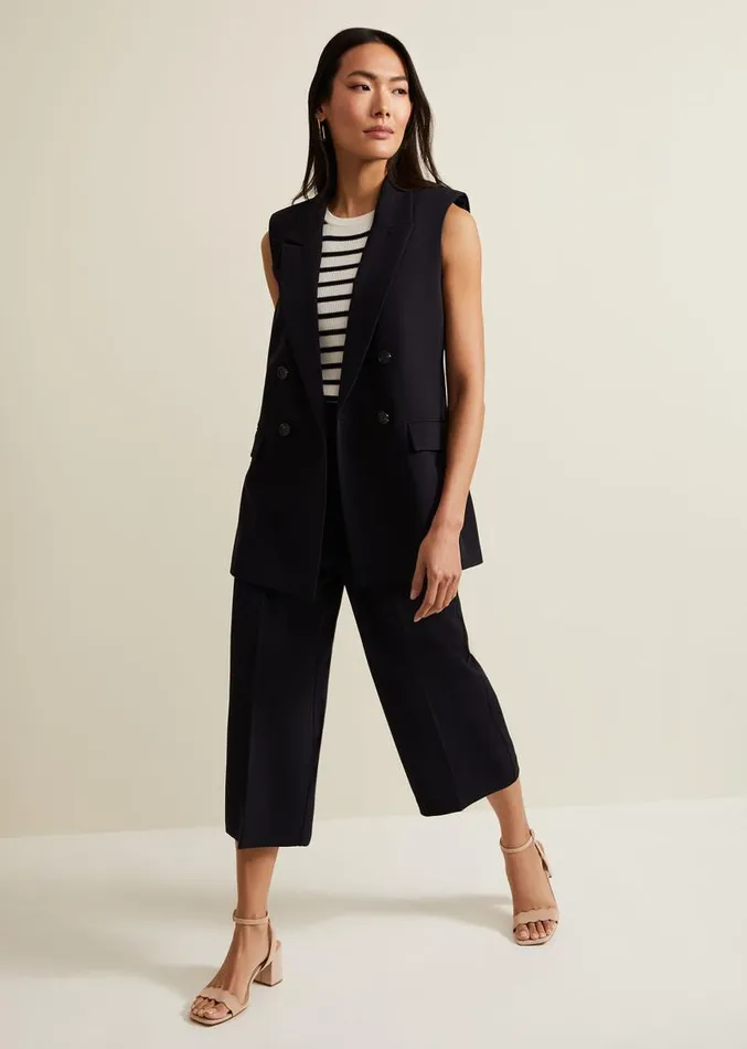 Aubrielle Clean Crepe Culotte Navy Women Phase Eight Trousers