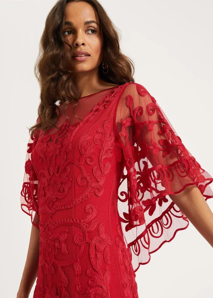 Aviana Tapework Lace Maxi Dress Red Women Phase Eight Dresses