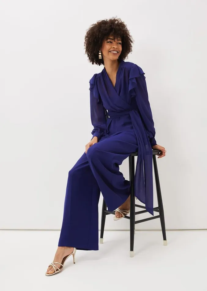 Avril Frill Wrap Co Ord Top Violet Women Phase Eight Tops and TShirts