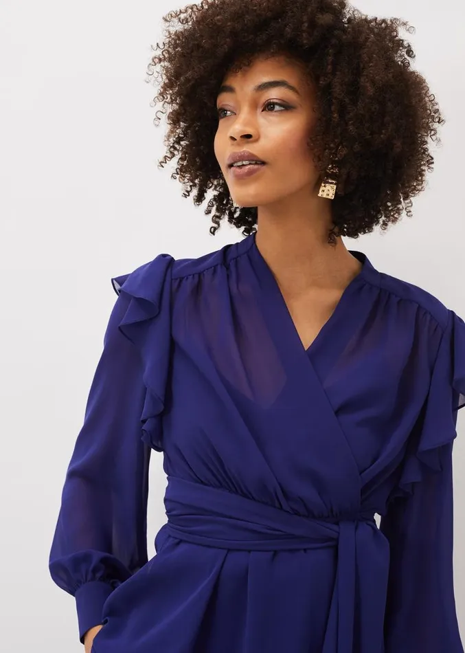 Avril Frill Wrap Co Ord Top Violet Women Phase Eight Tops and TShirts