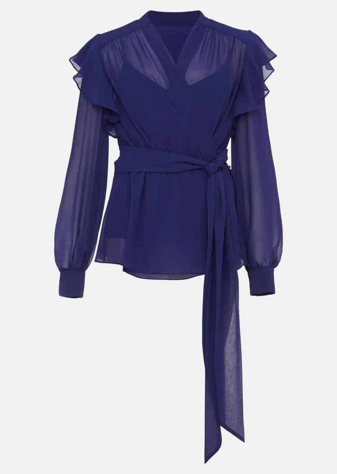 Avril Frill Wrap Co Ord Top Violet Women Phase Eight Tops and TShirts