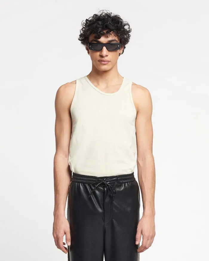 Aziz Organically Grown Cotton Tank Top Shell Men Nanushka Tops