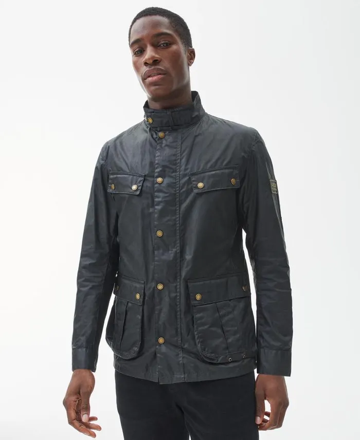 BIntl Lightweight Duke Waxed Cotton Jacket Sage Men Barbour Waxed Jackets