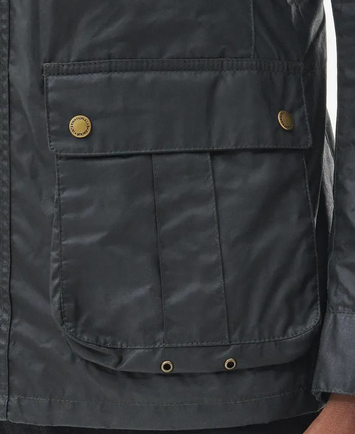 BIntl Lightweight Duke Waxed Cotton Jacket Sage Men Barbour Waxed Jackets