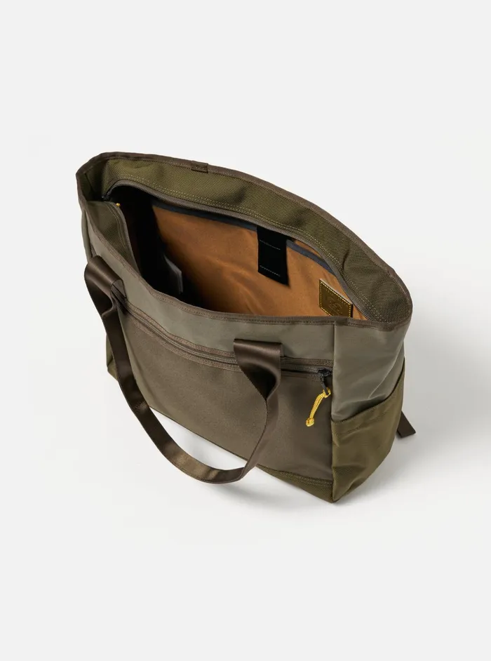 Bags Men Universal Works MasterPiece X Universal Works Tote Bag In Olive Recycled Tech Canvas