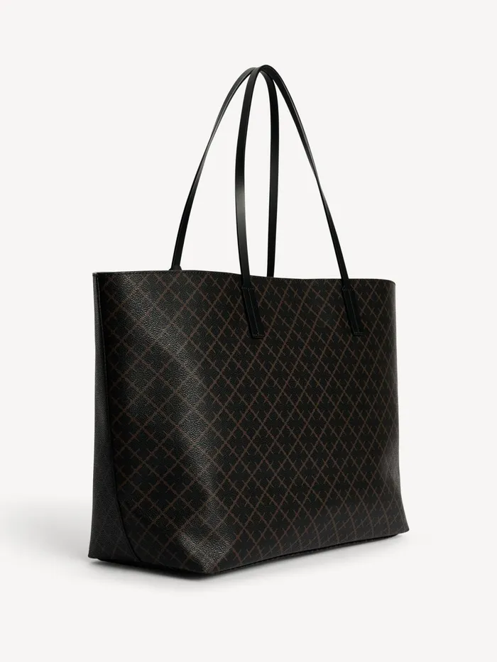 Bags Women By Malene Birger Abi Printed Tote Bag Dark Chokolate