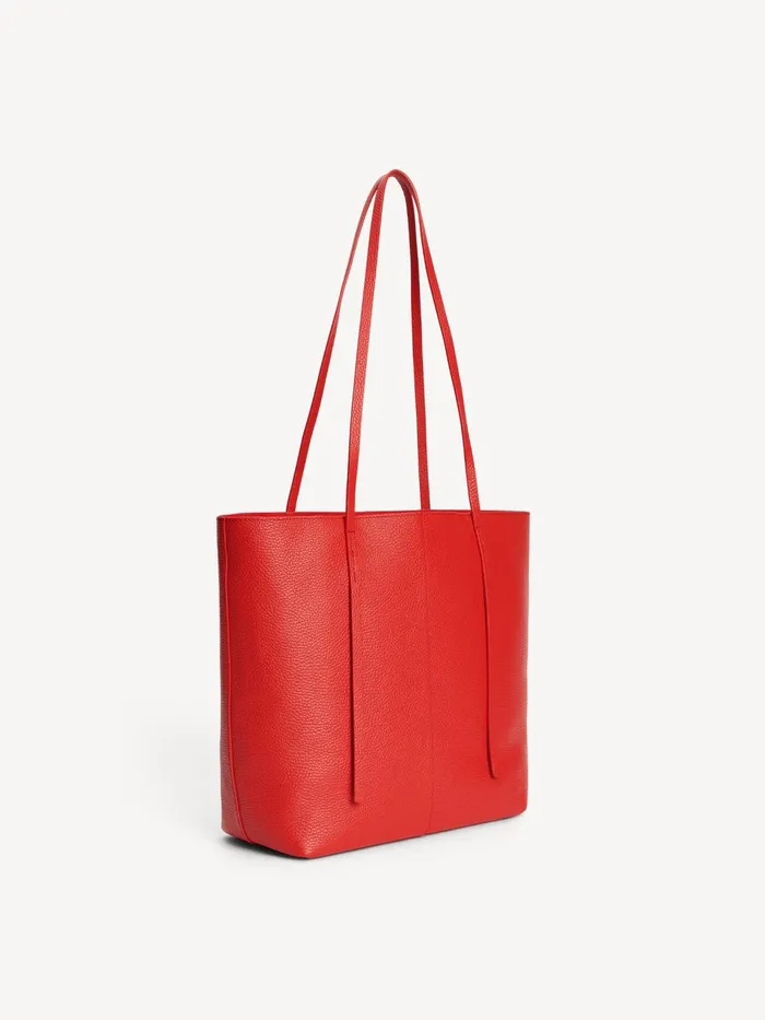 Bags Women By Malene Birger Abilso Leather Tote Bag Dark Chilli