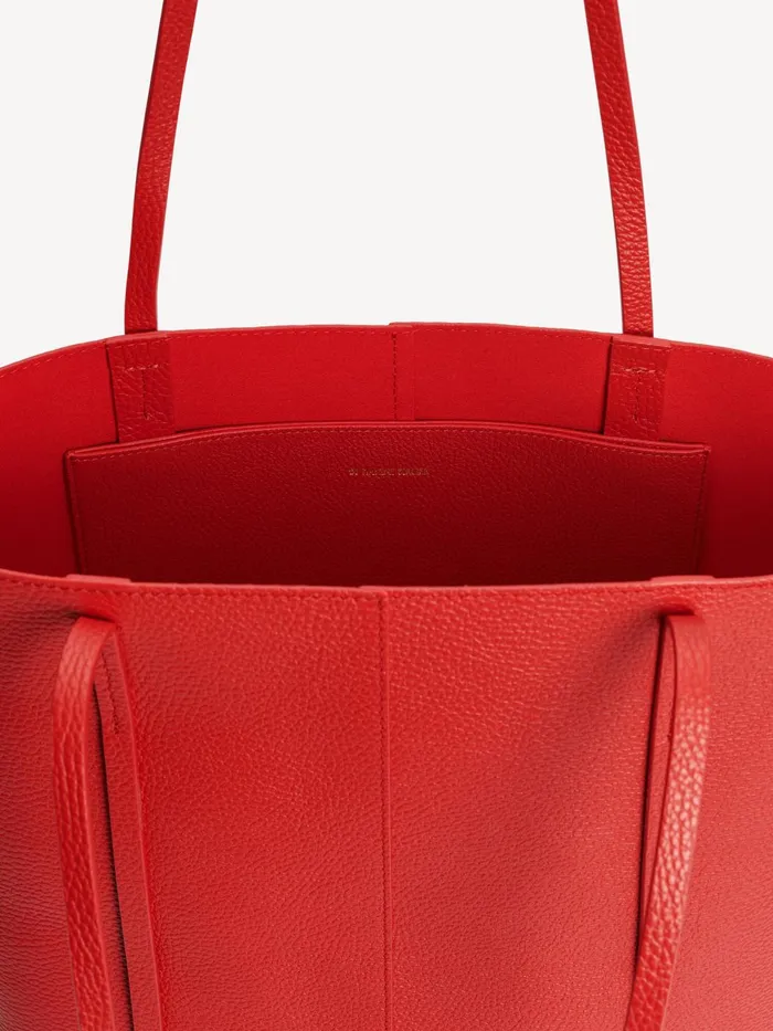 Bags Women By Malene Birger Abilso Leather Tote Bag Dark Chilli
