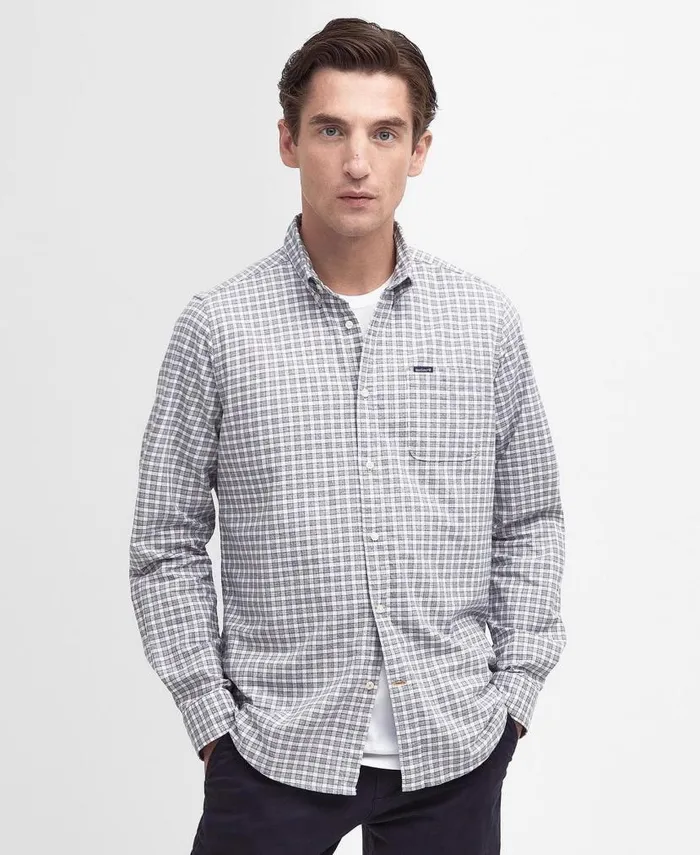 Banner Tailored LongSleeved Shirt Olive Men Barbour Shirts