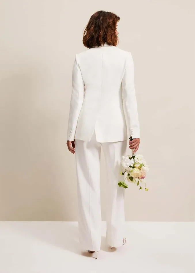 Beatriz White Satin Bridal Blazer Ivory Women Phase Eight Jackets