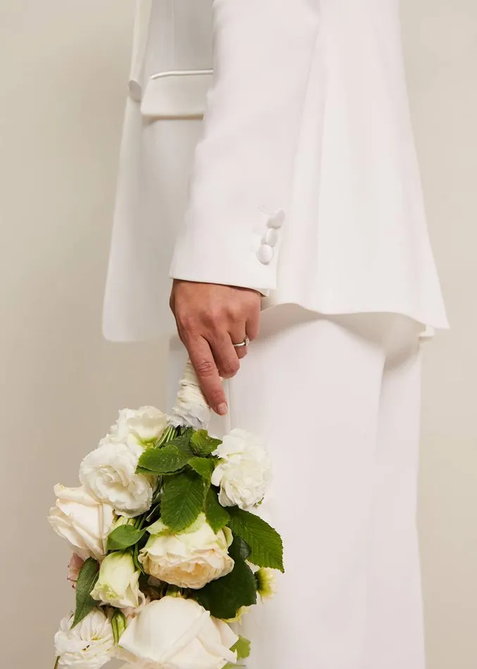 Beatriz White Satin Bridal Blazer Ivory Women Phase Eight Jackets