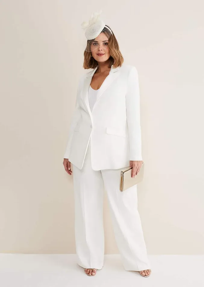 Beatriz White Satin Bridal Blazer Ivory Women Phase Eight Jackets