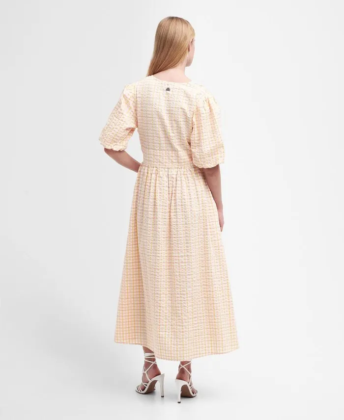 Belmont Gingham Midi Dress Mallow Pink Check Women Barbour Dresses and Skirts