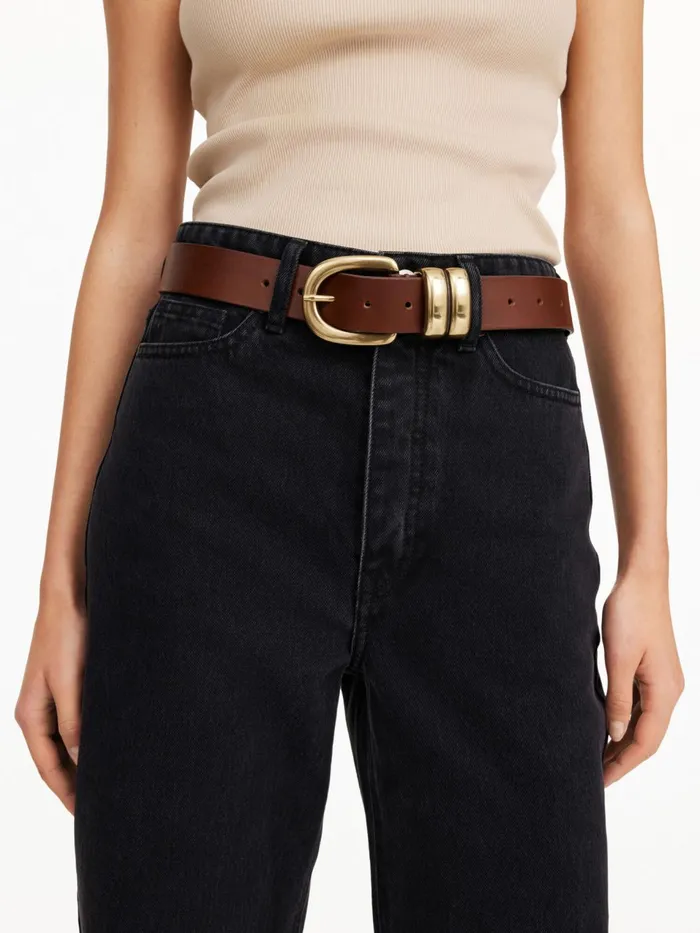 Belts Women By Malene Birger Zoira Leather Belt Dark Brown