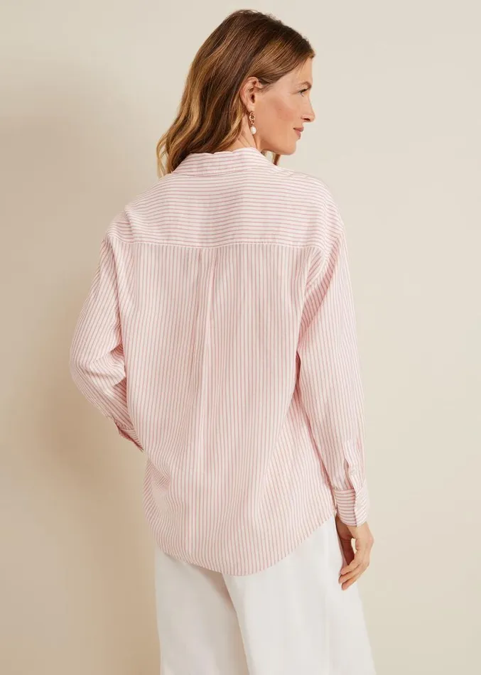 Bernice Stripe Shirt Whitepink Women Phase Eight Shirts and Blouses