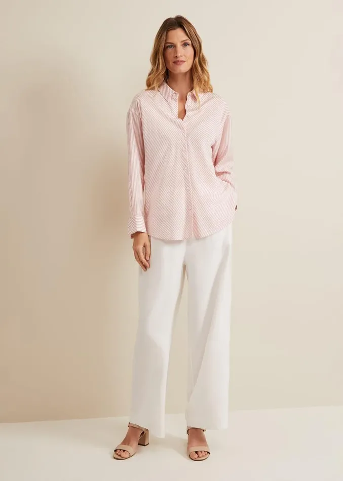 Bernice Stripe Shirt Whitepink Women Phase Eight Shirts and Blouses