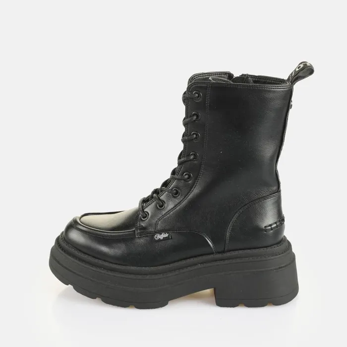 Bfl Mars Lace Up 8211 Vegan Nappa 8211 Black Black Buffalo Boots and AnkleBoots