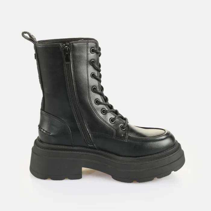 Bfl Mars Lace Up 8211 Vegan Nappa 8211 Black Black Buffalo Boots and AnkleBoots Bfl Mars Lace Up 8211 Vegan Nappa 8211 Black Black Buffalo Boots and AnkleBoots