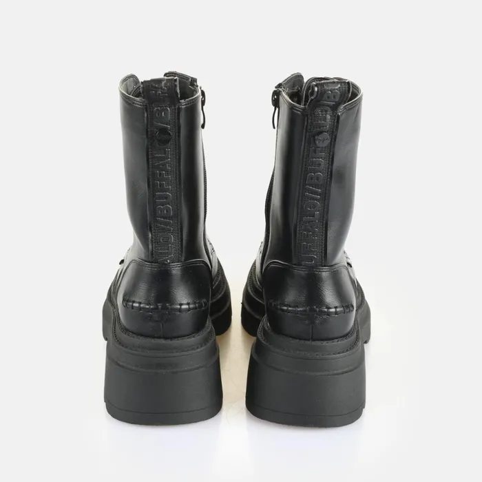 Bfl Mars Lace Up 8211 Vegan Nappa 8211 Black Black Buffalo Boots and AnkleBoots Bfl Mars Lace Up 8211 Vegan Nappa 8211 Black Black Buffalo Boots and AnkleBoots