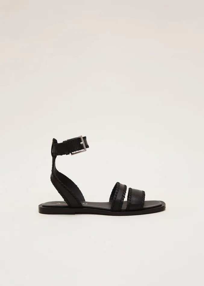 Black Leather Flat Sandals Black Women Phase Eight Sandals