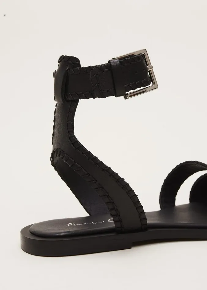 Black Leather Flat Sandals Black Women Phase Eight Sandals