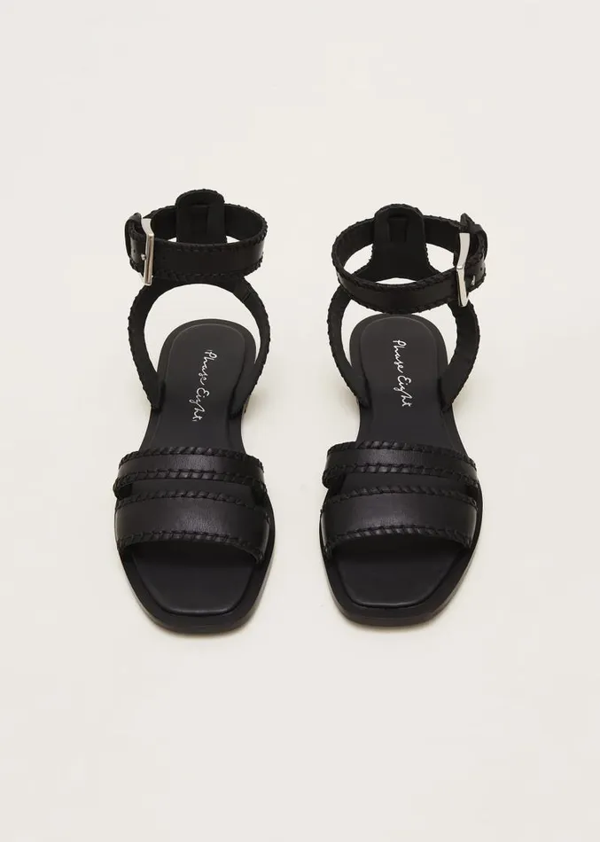 Black Leather Flat Sandals Black Women Phase Eight Sandals