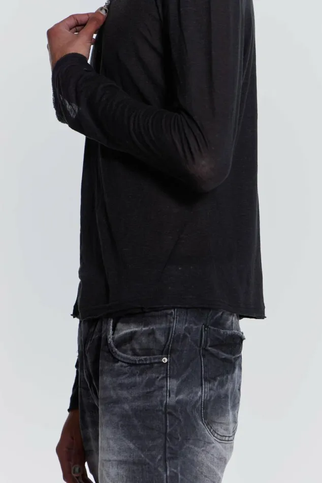 Black Mist Long Sleeve Black Men Jaded London TShirts