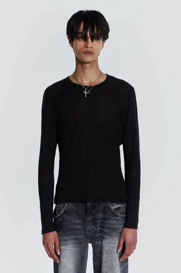 Black Mist Long Sleeve Black Men Jaded London TShirts Black Mist Long Sleeve Black Men Jaded London TShirts