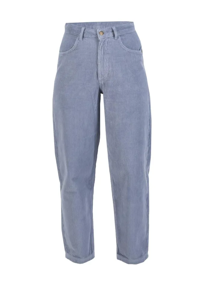 Blutsgeschwister Corduroy Pants High Waist Olotte Blue Women Trousers