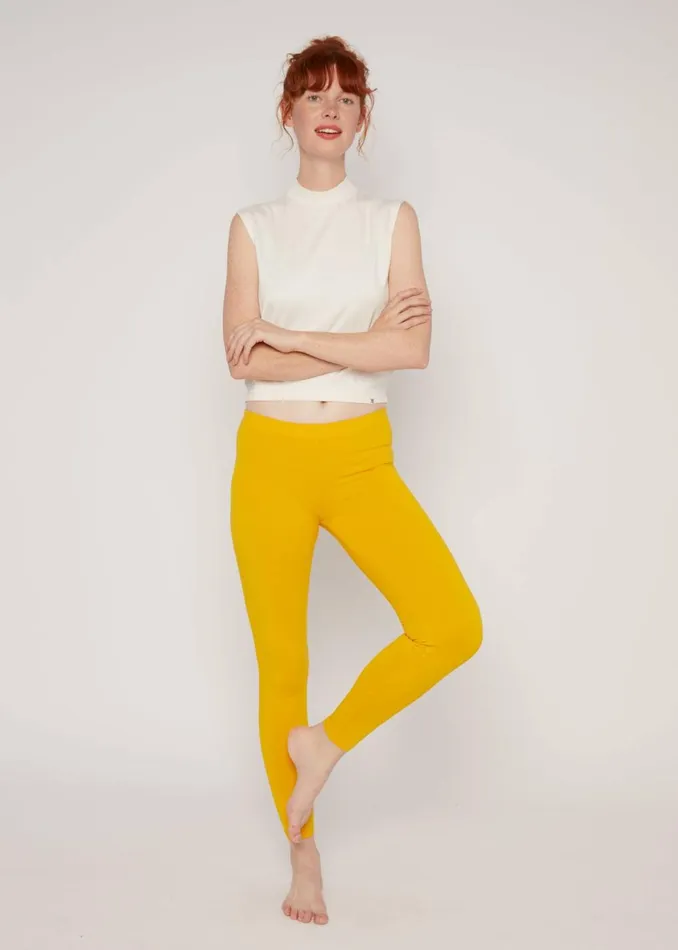 Blutsgeschwister Cotton Leggings Lovely Legs Yellow Women Trousers