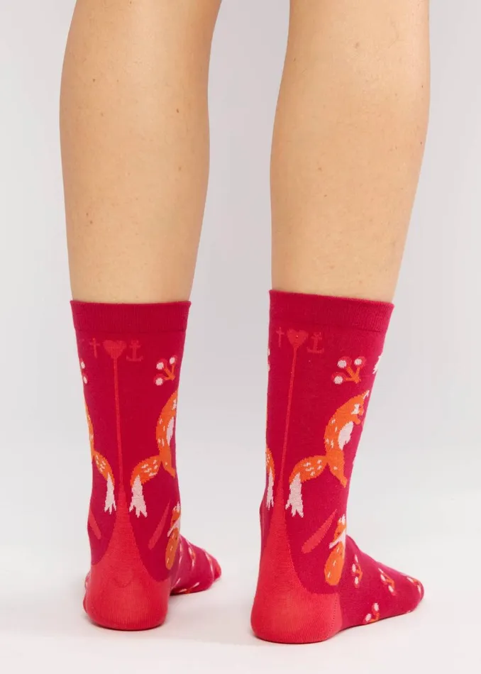 Blutsgeschwister Cotton Socks Sensational Steps Red Women Socks