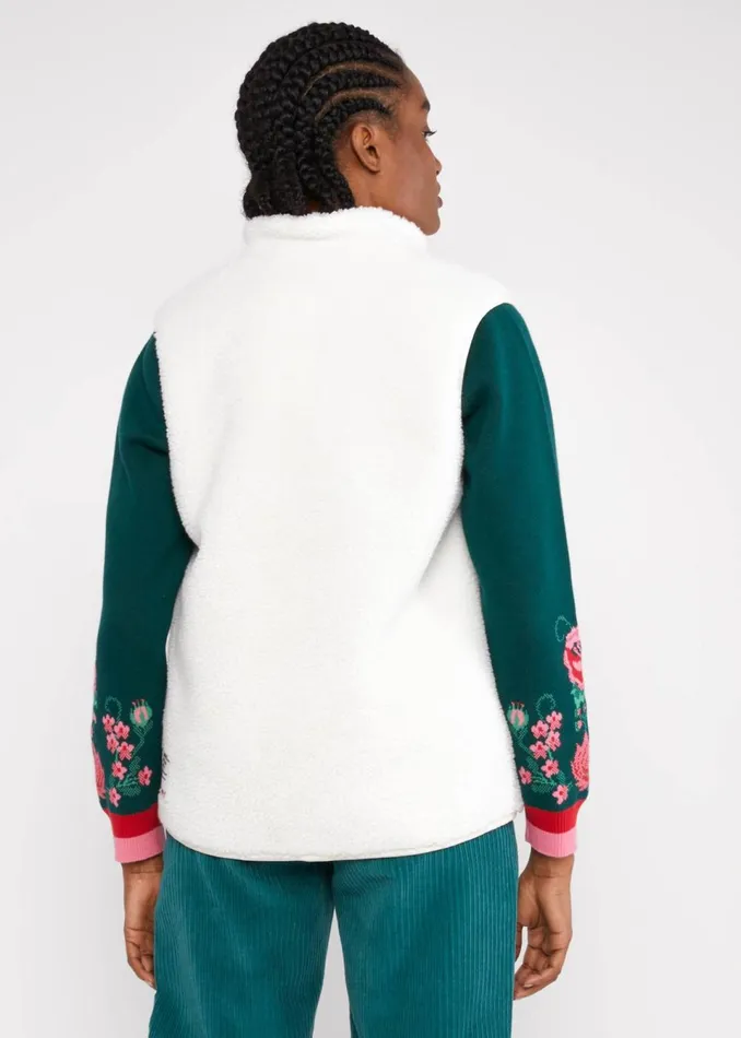 Blutsgeschwister Gilet Smoochy Woods Vest White Women Sweatshirts and Hoodies