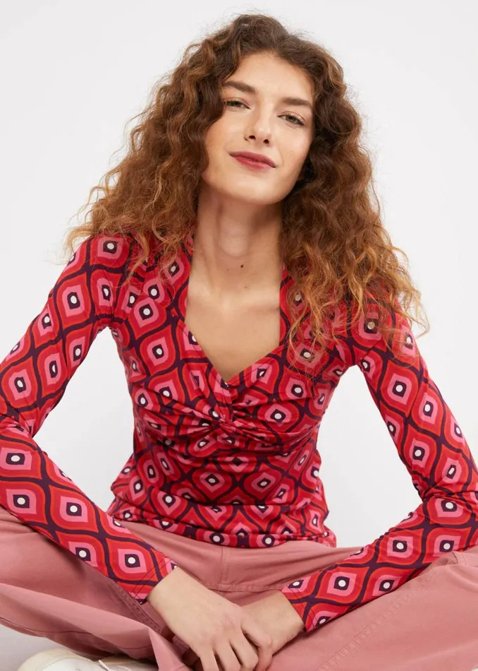 Blutsgeschwister Jersey Top Hot Knot Power Red Women Tops