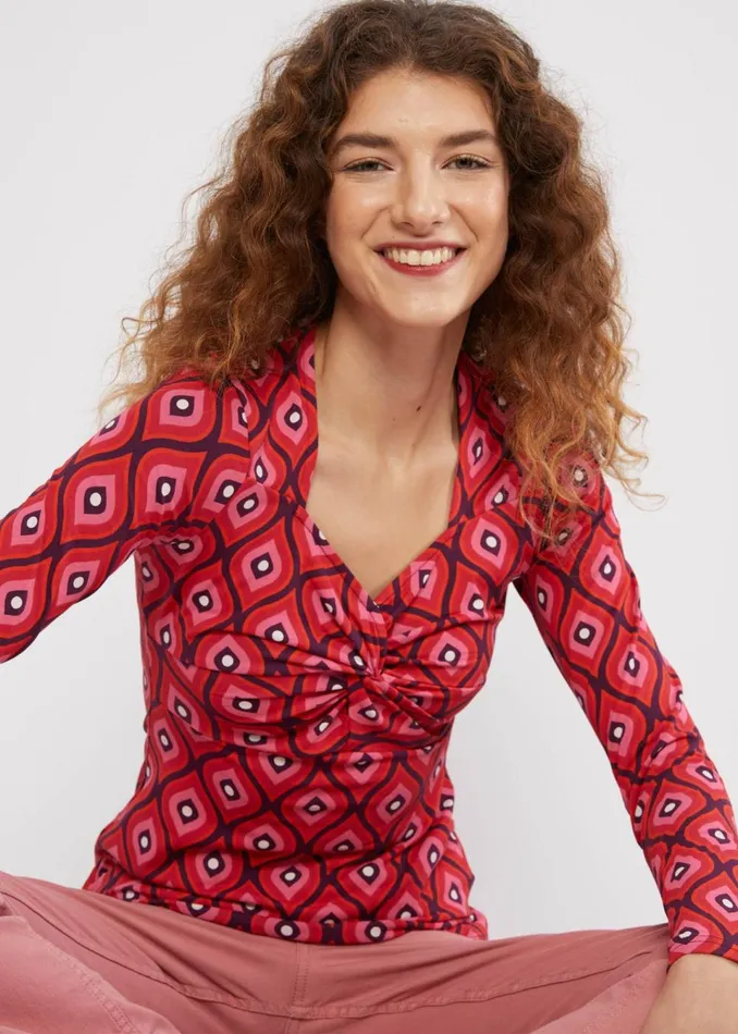 Blutsgeschwister Jersey Top Hot Knot Power Red Women Tops