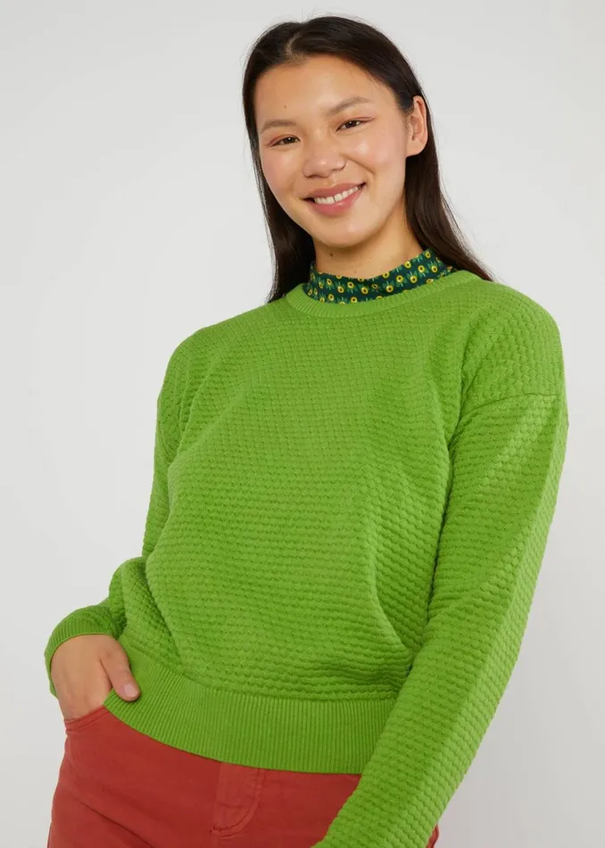 Blutsgeschwister Knitted Jumper Chic Promenade Green Women Knitted Jumpers