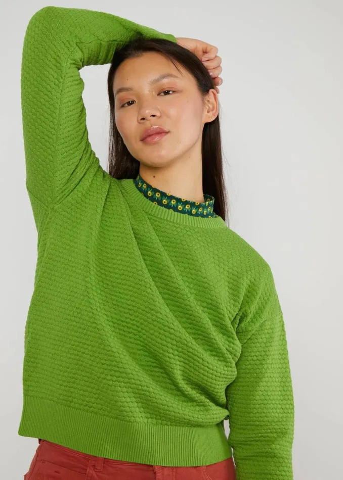 Blutsgeschwister Knitted Jumper Chic Promenade Green Women Knitted Jumpers