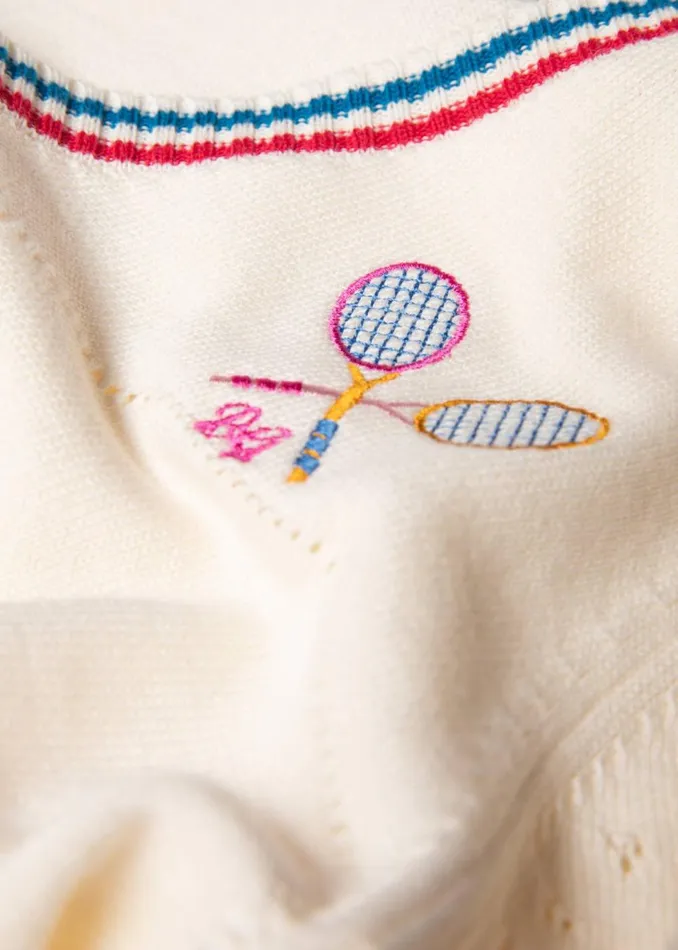 Blutsgeschwister Knitted Jumper Pretty Preppy Special White Women Knitted Jumpers