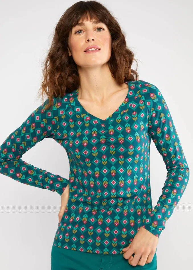 Blutsgeschwister Longsleeve Savoir Vivre Sage Green Women Tops