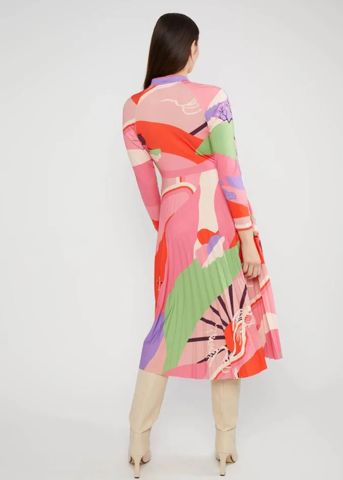 Blutsgeschwister Midi Dress Dazzling Dreamscape Pink Women Dresses