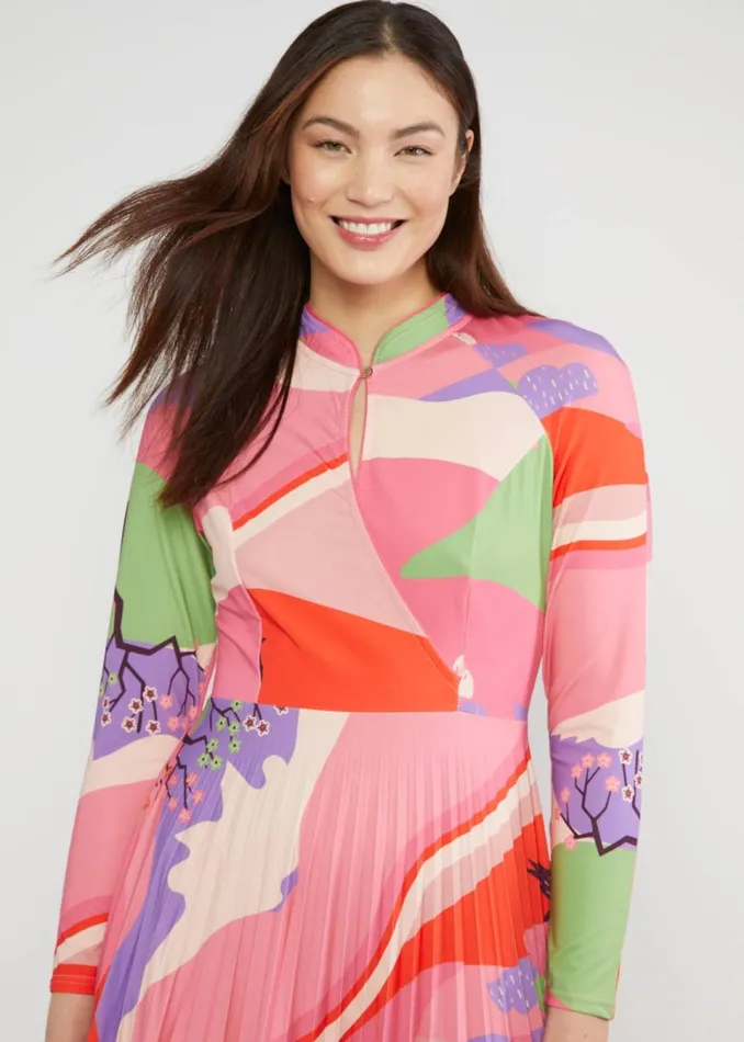 Blutsgeschwister Midi Dress Dazzling Dreamscape Pink Women Dresses