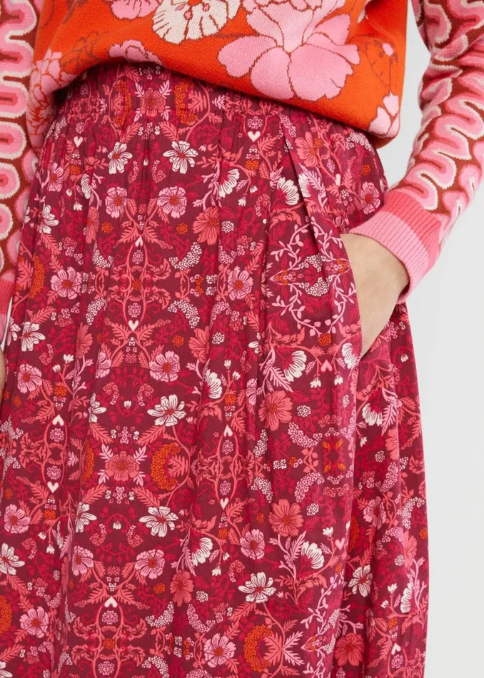 Blutsgeschwister Midi Skirt Swing Around The Clock Red Women Skirts