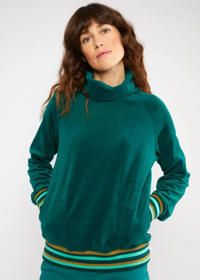 Blutsgeschwister Sweatshirt Velvet Grand Mystic Green Women Sweatshirts and Hoodies